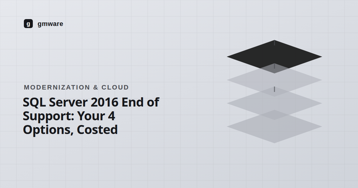 Sql Server Front End SQL Server 2016 End of Support: Your 4 Options, Costed | GMWARE